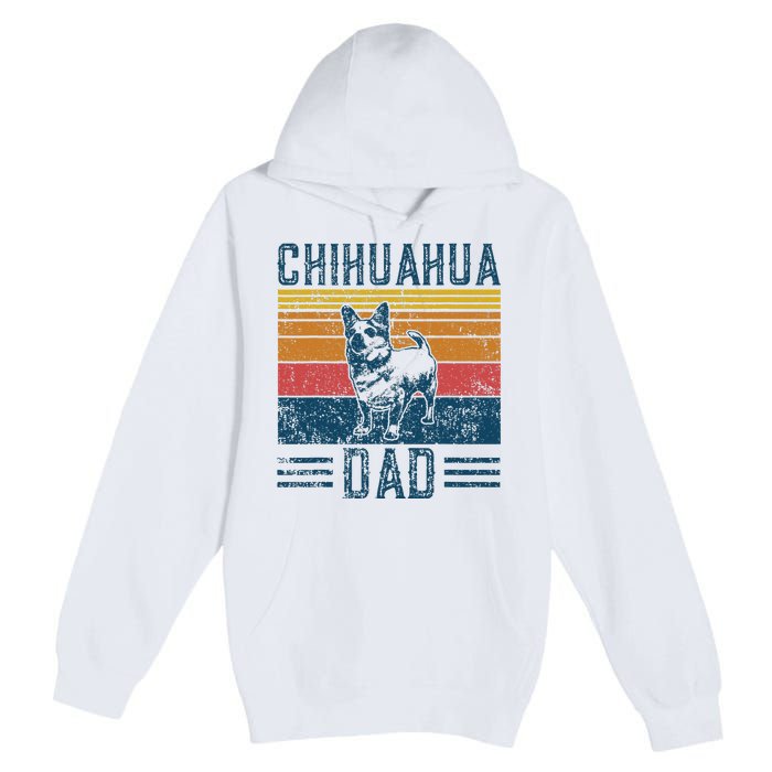 Dog Chihuahua Dad Vintage Chihuahua Dad Premium Pullover Hoodie