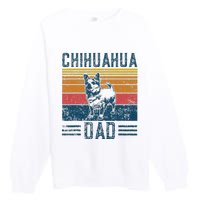 Dog Chihuahua Dad Vintage Chihuahua Dad Premium Crewneck Sweatshirt