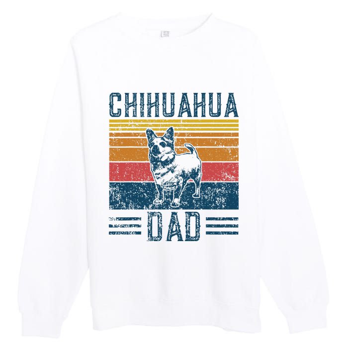 Dog Chihuahua Dad Vintage Chihuahua Dad Premium Crewneck Sweatshirt