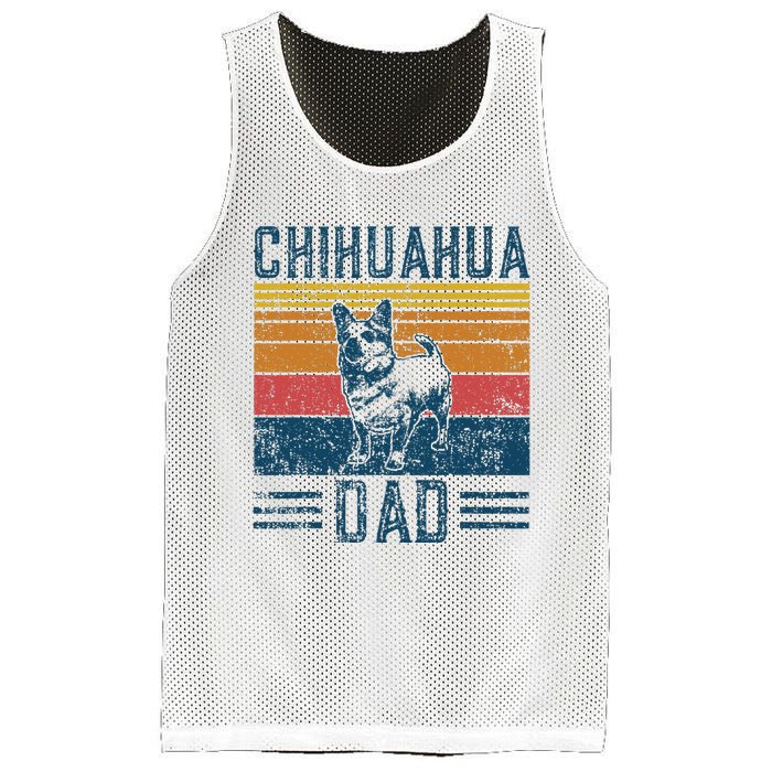 Dog Chihuahua Dad Vintage Chihuahua Dad Mesh Reversible Basketball Jersey Tank