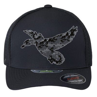 Dark Camouflage Duck Dark Camo Duck Hunting Cool Gift Flexfit Unipanel Trucker Cap