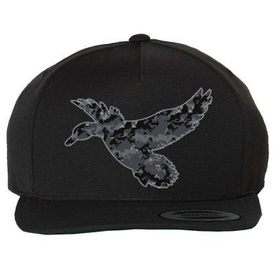 Dark Camouflage Duck Dark Camo Duck Hunting Cool Gift Wool Snapback Cap