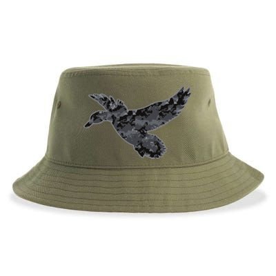 Dark Camouflage Duck Dark Camo Duck Hunting Cool Gift Sustainable Bucket Hat