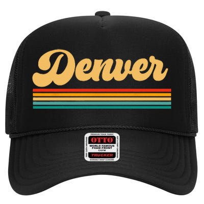 Denver Colorado High Crown Mesh Back Trucker Hat