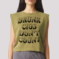 Drunk Cigs Don't Count Garment-Dyed Women's Muscle Tee