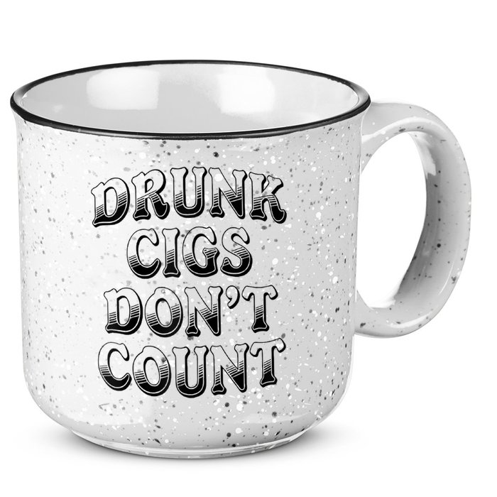 Drunk Cigs Don't Count 15oz Campfire Ceramic Mug