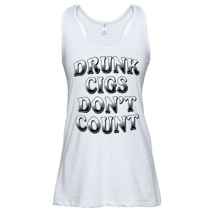 Drunk Cigs Don't Count Ladies Essential Flowy Tank