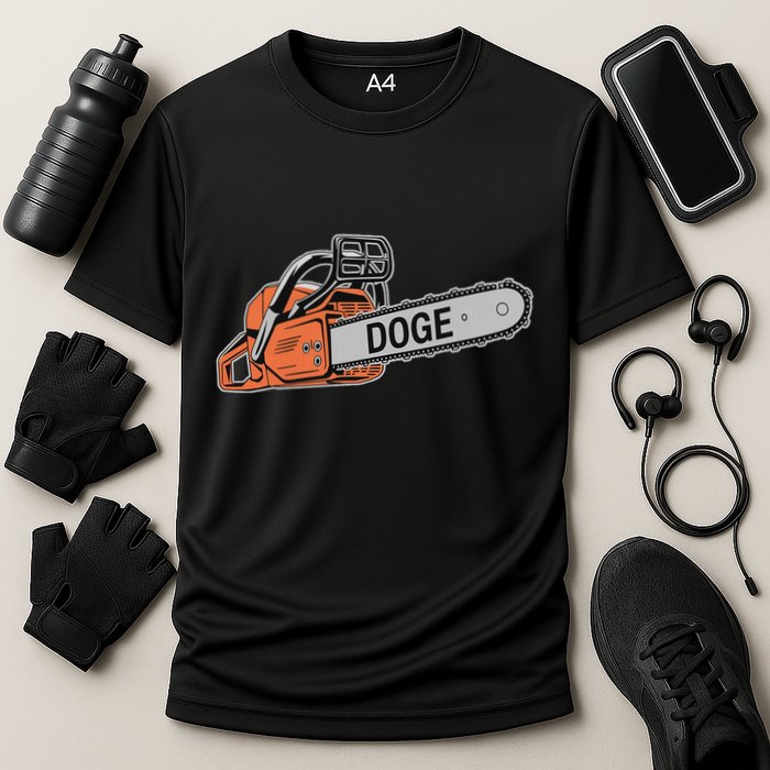 Doge Chainsaw D.O.G.E Saw Cooling Performance Crew T-Shirt