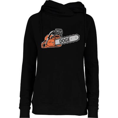 Doge Chainsaw D.O.G.E Saw Womens Funnel Neck Pullover Hood
