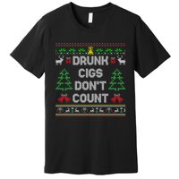 Drunk Cigs Dont Count Ugly Christmas Sweater Premium T-Shirt