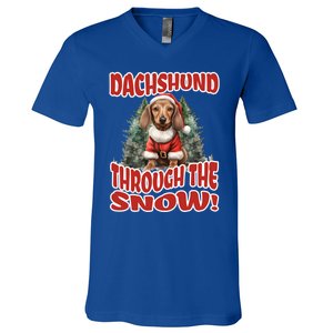 Dachshund Christmas Doxie Mama Doxie Mom Wiener Dog Gift V-Neck T-Shirt