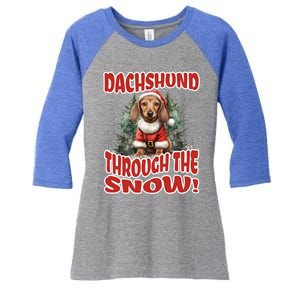 Dachshund Christmas Doxie Mama Doxie Mom Wiener Dog Gift Women's Tri-Blend 3/4-Sleeve Raglan Shirt