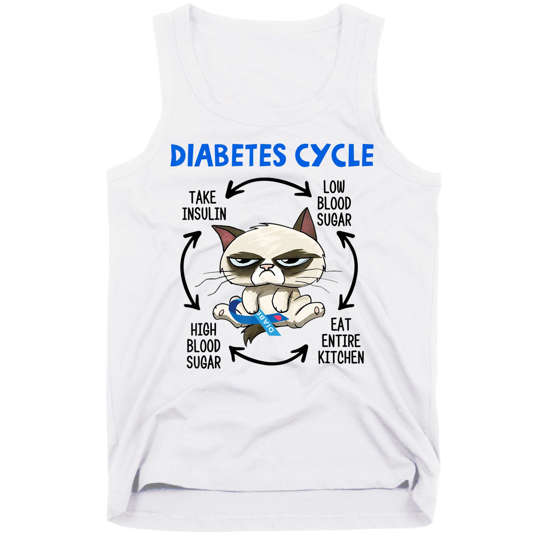 Diabetes Cycle Diabetes Awareness Cat Lover Tank Top