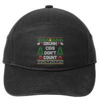 Drunk Cigs DonT Count Ugly Christmas Gift 7-Panel Snapback Hat