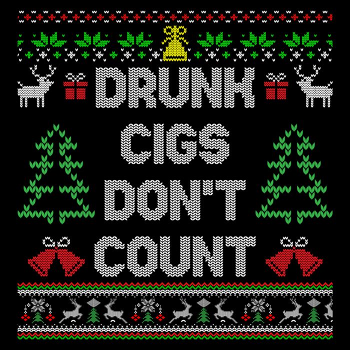 Drunk Cigs DonT Count Ugly Christmas Gift 7-Panel Snapback Hat