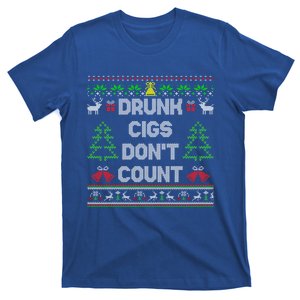 Drunk Cigs DonT Count Ugly Christmas Gift T-Shirt