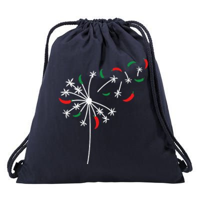 Dandelion Cinco De Mayo Cute Chili Flower Mexican Fiesta Drawstring Bag