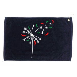 Dandelion Cinco De Mayo Cute Chili Flower Mexican Fiesta Grommeted Golf Towel