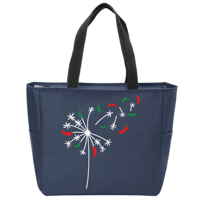 Dandelion Cinco De Mayo Cute Chili Flower Mexican Fiesta Zip Tote Bag