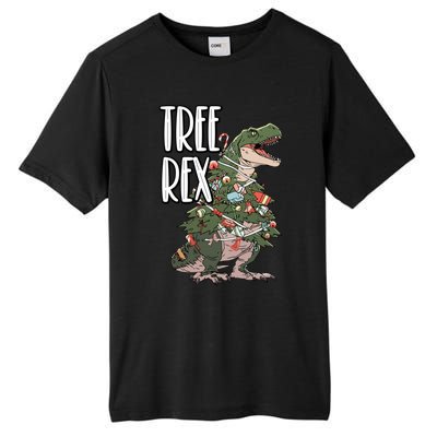 Dinosaur Christmas Dino Lover Santa Claus Xmas Paleontology Gift Tall Fusion ChromaSoft Performance T-Shirt