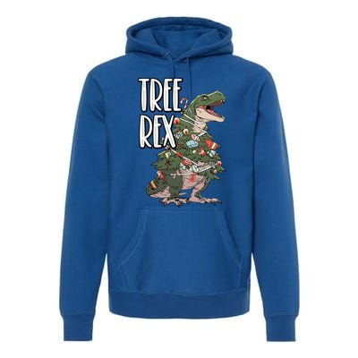 Dinosaur Christmas Dino Lover Santa Claus Xmas Paleontology Gift Premium Hoodie