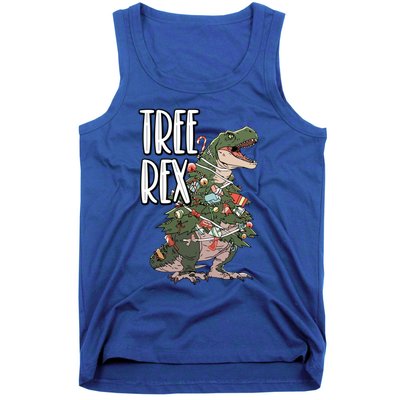 Dinosaur Christmas Dino Lover Santa Claus Xmas Paleontology Gift Tank Top