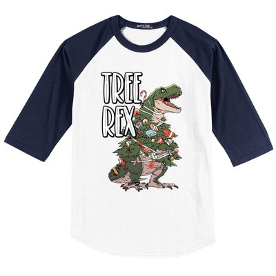 Dinosaur Christmas Dino Lover Santa Claus Xmas Paleontology Gift Baseball Sleeve Shirt