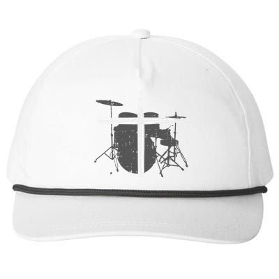 Drums Cross Drumstick Music Jesus Christian Band Snapback Five-Panel Rope Hat