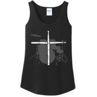 Drums Cross Drumstick Music Jesus Christian Band Ladies Essential Tank