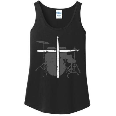 Drums Cross Drumstick Music Jesus Christian Band Ladies Essential Tank