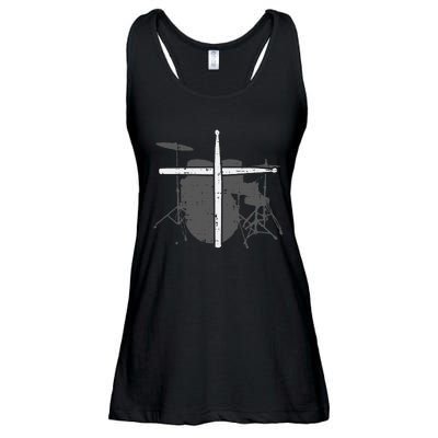 Drums Cross Drumstick Music Jesus Christian Band Ladies Essential Flowy Tank