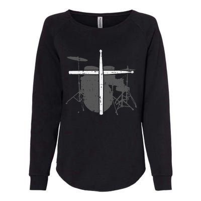 Drums Cross Drumstick Music Jesus Christian Band Womens California Wash Sweatshirt