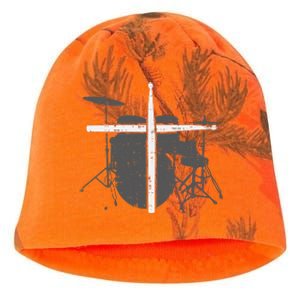 Drums Cross Drumstick Music Jesus Christian Band Kati - Camo Knit Beanie