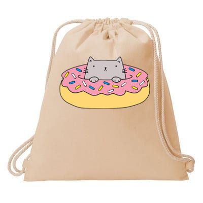 Donut Cat Drawstring Bag