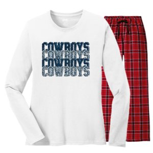 Dallas Cowboy Women's Long Sleeve Flannel Pajama Set 