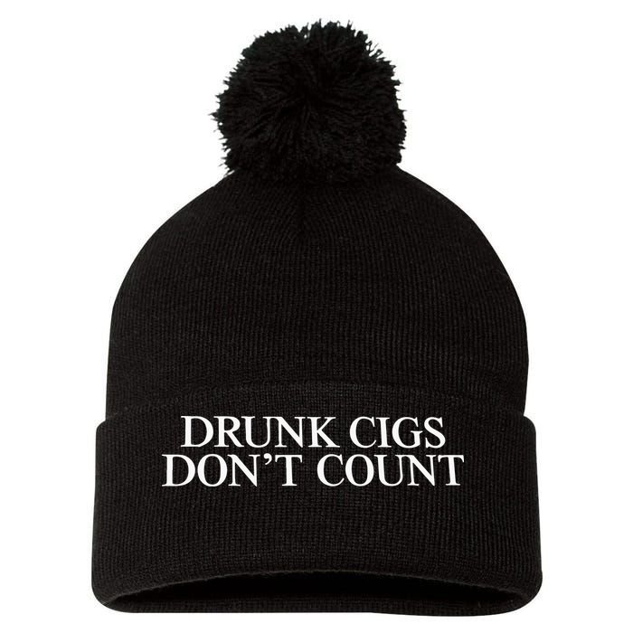 Drunk Cigs Don’t Count Pom Pom 12in Knit Beanie