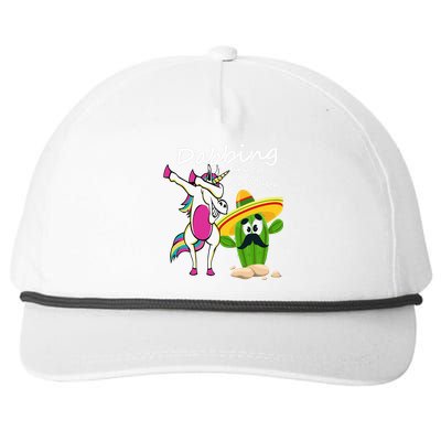 Dabbing Cinco de Mayo Unicorn and Rabbit Fun Gift Design Essential Snapback Five-Panel Rope Hat