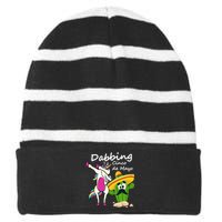 Dabbing Cinco de Mayo Unicorn and Rabbit Fun Gift Design Essential Striped Beanie with Solid Band