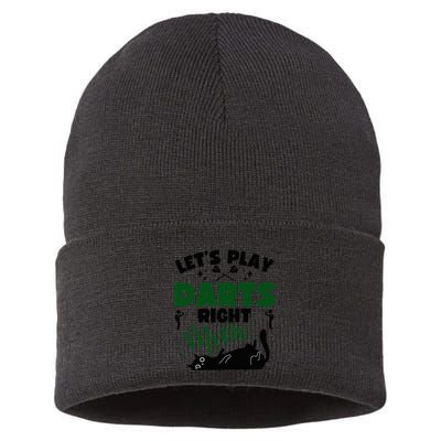 Darts & Cats  Dartboard Funny Dart Player Team Darts Player  Sustainable Knit Beanie