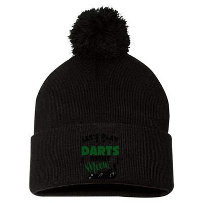 Darts & Cats  Dartboard Funny Dart Player Team Darts Player  Pom Pom 12in Knit Beanie