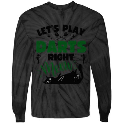 Darts & Cats  Dartboard Funny Dart Player Team Darts Player  Tie-Dye Long Sleeve Shirt