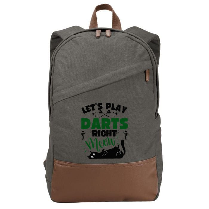 Darts & Cats  Dartboard Funny Dart Player Team Darts Player  Cotton Canvas Backpack