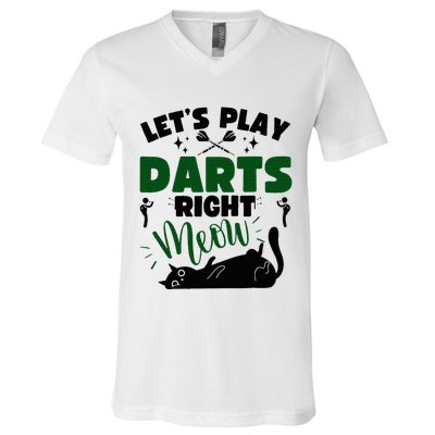 Darts & Cats  Dartboard Funny Dart Player Team Darts Player  V-Neck T-Shirt