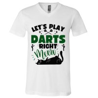 Darts & Cats  Dartboard Funny Dart Player Team Darts Player  V-Neck T-Shirt