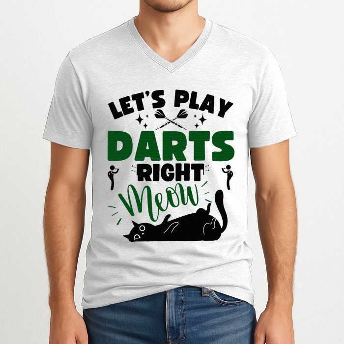 Darts & Cats  Dartboard Funny Dart Player Team Darts Player  V-Neck T-Shirt
