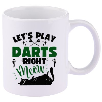 Darts & Cats  Dartboard Funny Dart Player Team Darts Player  11oz C Handle Ceramic Mug