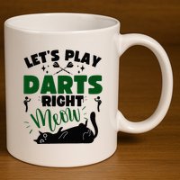 Darts & Cats  Dartboard Funny Dart Player Team Darts Player  11oz C Handle Ceramic Mug