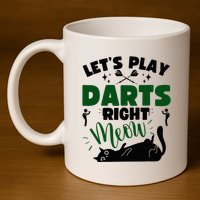 Darts & Cats  Dartboard Funny Dart Player Team Darts Player  11oz C Handle Ceramic Mug
