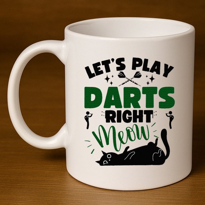 Darts & Cats  Dartboard Funny Dart Player Team Darts Player  11oz C Handle Ceramic Mug