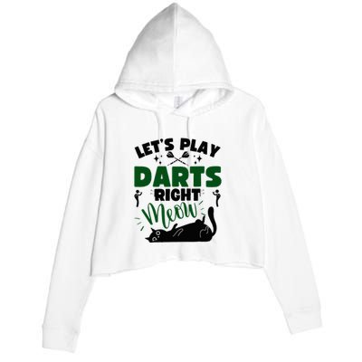 Darts & Cats  Dartboard Funny Dart Player Team Darts Player  Crop Fleece Hoodie